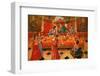 Painting in the London ISKCON Hindu temple of Krishna-Godong-Framed Photographic Print