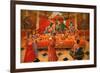 Painting in the London ISKCON Hindu temple of Krishna-Godong-Framed Photographic Print