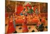 Painting in the London ISKCON Hindu temple of Krishna-Godong-Mounted Photographic Print