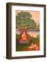 Painting in Wat Chanasongkhram Ratchaworamahawiharn, Bangkok, Thailand-Godong-Framed Photographic Print