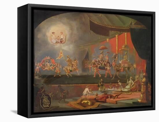 Painting Inspired by Moghul Miniatures (Oil on Canvas)-Willem Schellinks-Framed Stretched Canvas