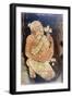 Painting of a Buddhist Monk from the Ajanta Cave Temples, India, 5th-6th Century-null-Framed Premium Giclee Print
