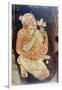Painting of a Buddhist Monk from the Ajanta Cave Temples, India, 5th-6th Century-null-Framed Giclee Print