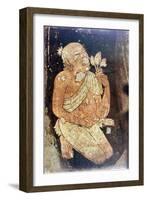 Painting of a Buddhist Monk from the Ajanta Cave Temples, India, 5th-6th Century-null-Framed Giclee Print