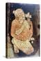 Painting of a Buddhist Monk from the Ajanta Cave Temples, India, 5th-6th Century-null-Stretched Canvas