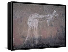 Painting of a Kangaroo at Nourlangie Rock, Australia-Robert Francis-Framed Stretched Canvas