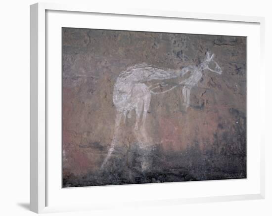 Painting of a Kangaroo at Nourlangie Rock, Australia-Robert Francis-Framed Photographic Print