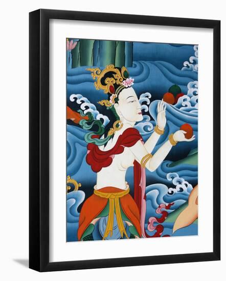 Painting of a Tibetan Deity, Kopan Monastery, Kathmandu, Nepal, Asia-Godong-Framed Photographic Print