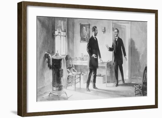 Painting of Alexander Graham Bell and Thomas A. Watson-null-Framed Giclee Print