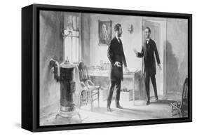 Painting of Alexander Graham Bell and Thomas A. Watson-null-Framed Stretched Canvas