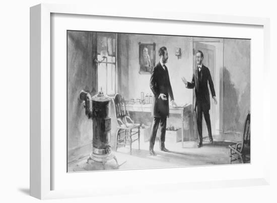 Painting of Alexander Graham Bell and Thomas A. Watson-null-Framed Giclee Print