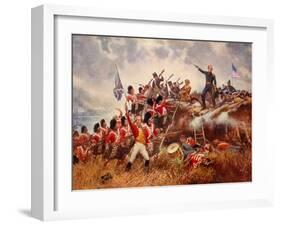 Painting of Andrew Jackson and his troops at the Battle of New Orleans.-Vernon Lewis Gallery-Framed Art Print