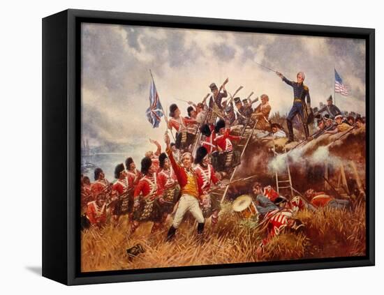 Painting of Andrew Jackson and his troops at the Battle of New Orleans.-Vernon Lewis Gallery-Framed Stretched Canvas