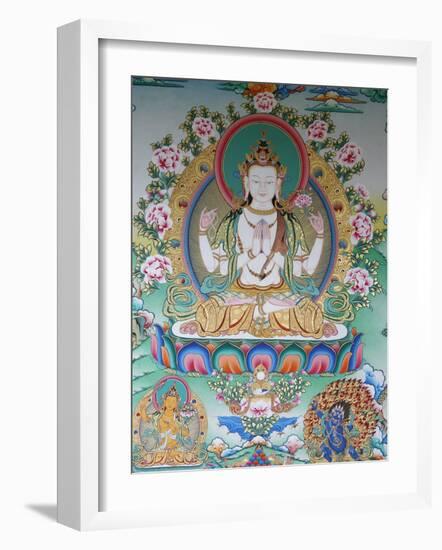 Painting of Avalokitesvara, the Buddha of Compassion, Kathmandu, Nepal, Asia-Godong-Framed Photographic Print