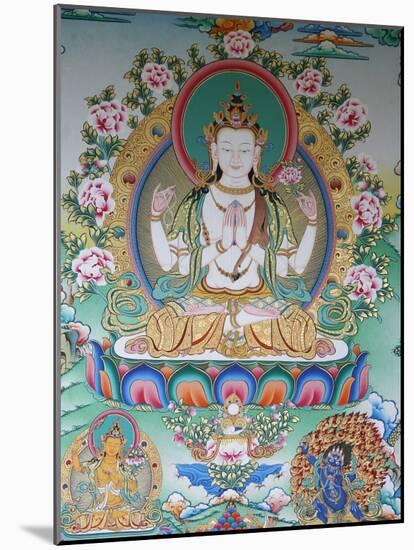 Painting of Avalokitesvara, the Buddha of Compassion, Kathmandu, Nepal, Asia-Godong-Mounted Photographic Print