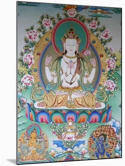 Painting of Avalokitesvara, the Buddha of Compassion, Kathmandu, Nepal, Asia-Godong-Mounted Photographic Print