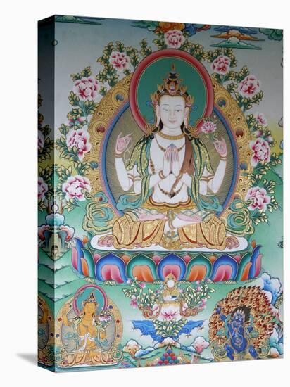 Painting of Avalokitesvara, the Buddha of Compassion, Kathmandu, Nepal, Asia-Godong-Stretched Canvas