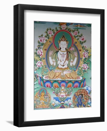 Painting of Avalokitesvara, the Buddha of Compassion, Kathmandu, Nepal, Asia-Godong-Framed Photographic Print