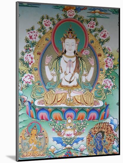 Painting of Avalokitesvara, the Buddha of Compassion, Kathmandu, Nepal, Asia-Godong-Mounted Photographic Print