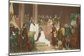 Painting of Baptism of Pocahontas, Jamestown, Virginia-null-Mounted Art Print