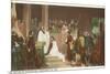 Painting of Baptism of Pocahontas, Jamestown, Virginia-null-Mounted Premium Giclee Print