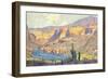 Painting of Canyon Lands-null-Framed Art Print