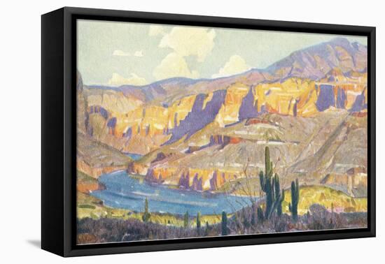 Painting of Canyon Lands-null-Framed Stretched Canvas