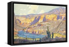 Painting of Canyon Lands-null-Framed Stretched Canvas