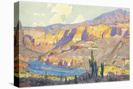 Painting of Canyon Lands-null-Stretched Canvas