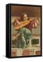 Painting of Child Playing Italian Lute-null-Framed Stretched Canvas