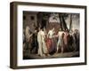 painting of Cincinnatus leaving the plough to go dictate laws to Rome.-Vernon Lewis Gallery-Framed Art Print