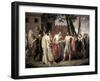 painting of Cincinnatus leaving the plough to go dictate laws to Rome.-Vernon Lewis Gallery-Framed Art Print