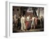 painting of Cincinnatus leaving the plough to go dictate laws to Rome.-Vernon Lewis Gallery-Framed Art Print