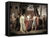 painting of Cincinnatus leaving the plough to go dictate laws to Rome.-Vernon Lewis Gallery-Framed Stretched Canvas