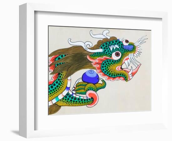 Painting of Dragon, Thimphu, Bhutan-Keren Su-Framed Photographic Print
