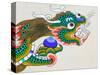 Painting of Dragon, Thimphu, Bhutan-Keren Su-Stretched Canvas