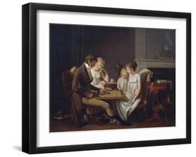 Painting of Family Game of Checkers, Ca 1803-Louis Leopold Boilly-Framed Giclee Print