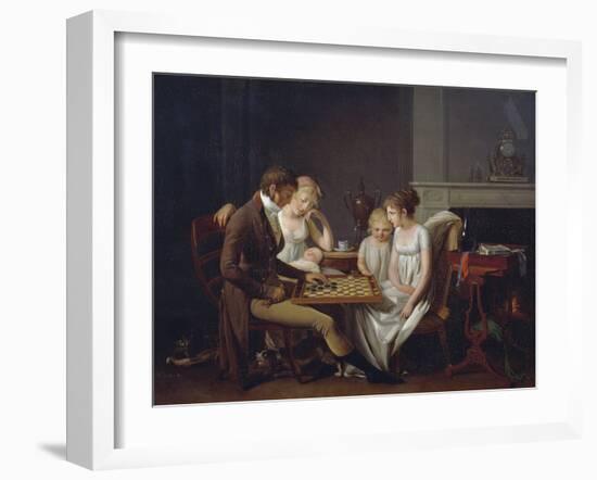 Painting of Family Game of Checkers, Ca 1803-Louis Leopold Boilly-Framed Giclee Print