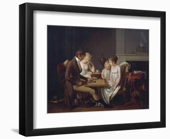 Painting of Family Game of Checkers, Ca 1803-Louis Leopold Boilly-Framed Premium Giclee Print