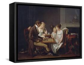 Painting of Family Game of Checkers, Ca 1803-Louis Leopold Boilly-Framed Stretched Canvas
