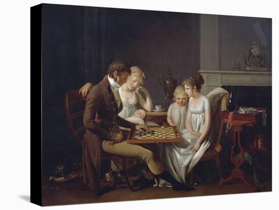 Painting of Family Game of Checkers, Ca 1803-Louis Leopold Boilly-Stretched Canvas