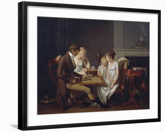 Painting of Family Game of Checkers, Ca 1803-Louis Leopold Boilly-Framed Giclee Print