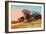 Painting of Farm House on the Country Side,Illustration-Tithi Luadthong-Framed Art Print