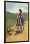 Painting of Galloping Cowgirl-null-Framed Art Print