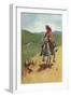 Painting of Galloping Cowgirl-null-Framed Art Print