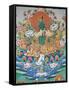 Painting of Green Tara, Buddhist Symbol of Prosperity, Kopan Monastery, Kathmandu, Nepal, Asia-Godong-Framed Stretched Canvas