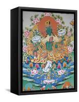 Painting of Green Tara, Buddhist Symbol of Prosperity, Kopan Monastery, Kathmandu, Nepal, Asia-Godong-Framed Stretched Canvas