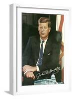 Painting of John F. Kennedy-null-Framed Art Print