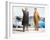 Painting of Kim Jong Il and Kim Il Sung, Pyongyang, Democratic People's Republic of Korea, N. Korea-Gavin Hellier-Framed Photographic Print