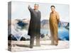 Painting of Kim Jong Il and Kim Il Sung, Pyongyang, Democratic People's Republic of Korea, N. Korea-Gavin Hellier-Stretched Canvas